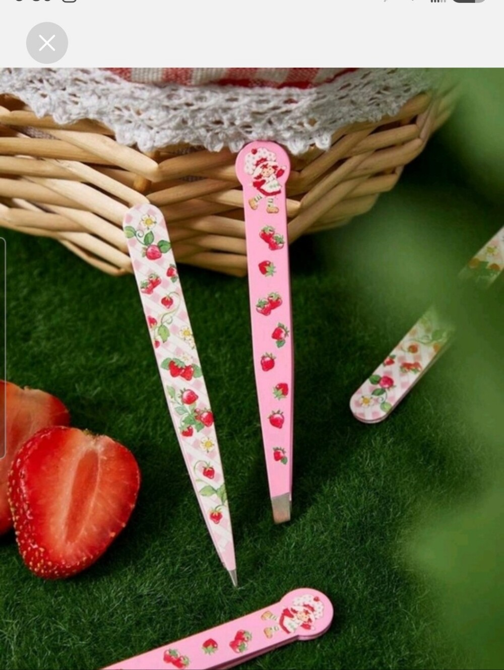Strawberry Shortcake Print Pink Tweezers - Cute Multicolor Accessories